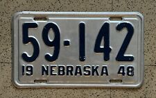 1948 NEBRASKA license plate - SARPY CO – SUPER ORIGINAL vintage antique auto tag picture