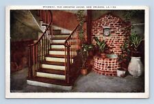 Stairway Old Absinthe House New Orleans Louisiana White Border Postcard Unposted picture