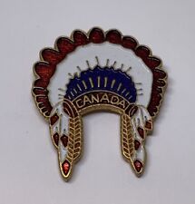 Canada Native American Indian Chief Headdress Lapel Pin (150) picture
