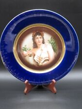 Antique 1914-18 Imperial PSL Austria Portrait Plate Greek Goddess Cobalt Blue  picture