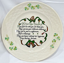 Shamrock Belleek A MARRIAGE BLESSING Plate Wedding  11th Mark 2001 - 2006 picture