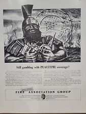 1942 Fire Association Group Insurance Fortune WW2 Print Ad Q4 Soldier Lenz picture