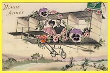 cpa Surrealism AVIATION Airplane COUPLE FLOWERS Women Men Illustrator ORENS picture