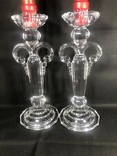 Ornate Crystal Candlestick Holder RARE Clear Candlewick Corbel Pair picture