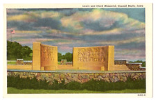 Council Bluffs Iowa c1940's Lewis and Clark Memorial, Harry E. Stinson, Sculptor picture