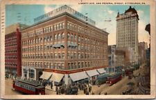 Pittsburgh Pennsylvania PA Liberty Avenue Federal St Postcard Vintage PM 1918 picture