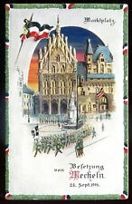 BELGIUM Mechelen Postcard 1914 HTL Hold to Light Market WW1 German Occupation picture