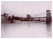 France, Vienna, suspension bridge, vintage print, circa 1900 vintage print print run le picture