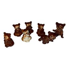 Vtg Hagen Renaker Mitaki Miniature Ceramic Brown Bear Cubs Figurines Lot 7 picture