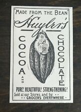 Vintage 1900 Huyler's Cocoa and Chocolate Original Ad 1021 picture