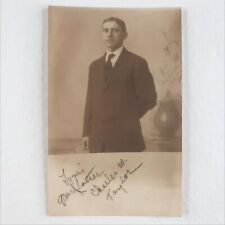 Named Taylor Man Portrait RPPC Postcard c1910 Handsome Guy Real Photo Art B1137 picture