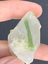 22 Gram Green Tourmaline Crystal On Quartz From Afghanistan picture