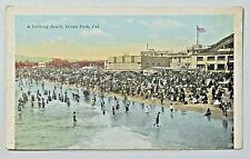 A Bathing Beach Ocean Park California Vintage 1921 White Border Postcard 7942 picture