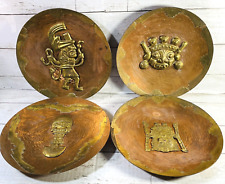 (4) J TAVARA Handmade VTG Copper Brass Metal Peruvian Wall Plaque Hanging Art picture