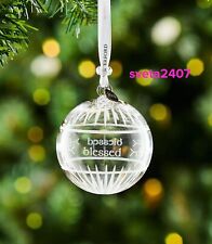 NIB Waterford “Blessed” Exquisite Brilliant Crystal Clear Ball Ornament 40035468 picture