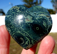 Green KAMBABA Jasper Fossil aka Crocodile Heart Point Crystal Stone For Sale picture