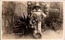 Vintage RPPC Postcard Tipos Mexicanos Peddler Selling Wares                A-583 picture