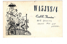 Ham Radio Vintage QSL Card     WA5JNS/4 1968 Laurel Bay, S.C. w/ stamp picture