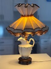 Vintage Pitcher Lamp Early American with Ruffled Shade. 1960's Amazing Condition picture