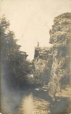 c1910 RPPC; Man on Cliff, Red Rock Dells MN Cottonwood County, J.O. Thompson  picture