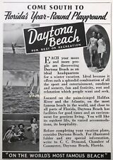 1939 Daytona Beach Florida PRINT AD VINTAGE 5” Travel Art Year Round Playground picture