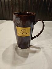 Godiva Belgium Brown Gold Tall Coffee Mug 16oz Collectible Tea Cup 2014 picture