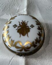 Antique Hand Painted Porcelain 2”WASP Snuff Box, Marked LIMOGE picture