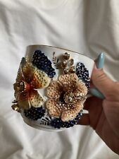 Vintage German Made Flowered Tea Cup- Gorgeous Details And Well-Made picture