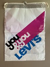 VTG Levi’s 1980’s You & You Denim Jeans Store Shopping Bag White Drawstring USA picture