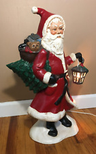 Vintage MCM PROVINCIAL MOLDS CERAMIC LIGHTED SANTA w/LANTERN FATHER XMAS 21 INCH picture