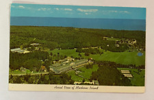 Vintage Postcard Aerial View of Mackinac Island, Michigan picture