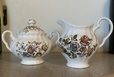 Vintage Staffordshire Bouquet Johnson Brothers creamer and sugar picture