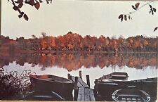 Norristown Pennsylvania Autumn Lake View Docked Boats Vintage Scenic Postcard picture