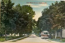 Oakland Maine East Main Street View Trolley Vintage ME PC Postcard c1910 picture