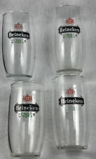 4 FOUR HEINEKEN CLEAR GLASS BEER 12 OZ VINTAGE 1980's RED CREST LOGO PILSNER ADV picture