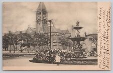 City Hall Park Carnegie Library Allegheny New York 1909 Undivided Back Postcard picture