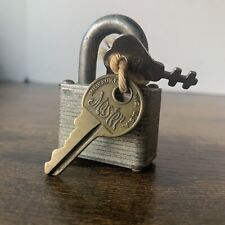Vintage No. 3 Master Lock Milwaukee WI - Working Padlock w/ Brass Lion Key  picture