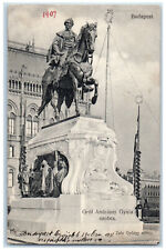 1907 View of Statue of Gyula Grof Andrassy Hungary Posted Antique Postcard picture