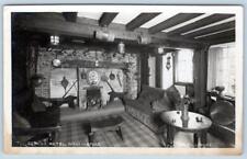 RPPC THE GEORGE HOTEL WALLINGFORD TUDOR LOUNGE BRICK FIREPLACE VINTAGE POSTCARD picture