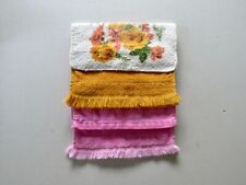 Vintage MCM Floral Pink Golden Orange Bath Kitchen Towel Set Springmaid CANNON picture