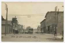 SPICELAND, Ind. ~ Main Street, interurban  ~ c. 1910 RPPC postcard, Indiana picture