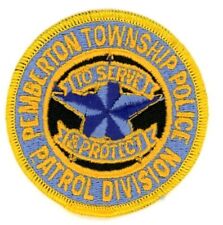 NEW JERSEY NJ PEMBERTON TOWNSHIP POLICE PATROL PATCH SHERIFF 3 INCH picture