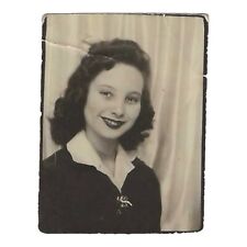 Vintage Photobooth Arcade Photo Pretty 1940s Woman Lipstick Brooch picture
