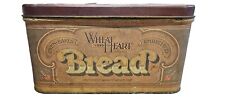 Wheat Heart Bread Tin Vtg Rustic Aged Collectible Unique  picture