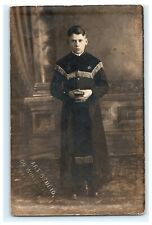 1910-1924 Webster MA Massachusetts Young Alter Boy Server ? RPPC Postcard picture
