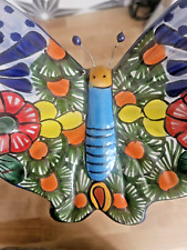 Mexican Pottery Talavera Colorful Butterfly Wall Art Home Decor Hand Painted  picture
