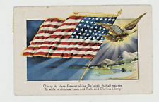 Vintage Postcard  Patriotic USA FLAG EAGLE EMBOSSED POSTED 1918  STAMP picture