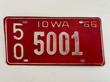 1966 Iowa License Plate County 50 All Original picture