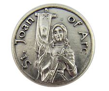 Silver Tone Saint Joan of Arc Courage Prayer Token, 1 1/8 Inch picture