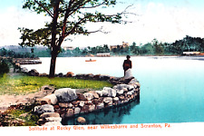 Wilkes-Barre Rocky Glen Park Rocky Glen Pond 1906 Poly-Chrome Postcard picture
